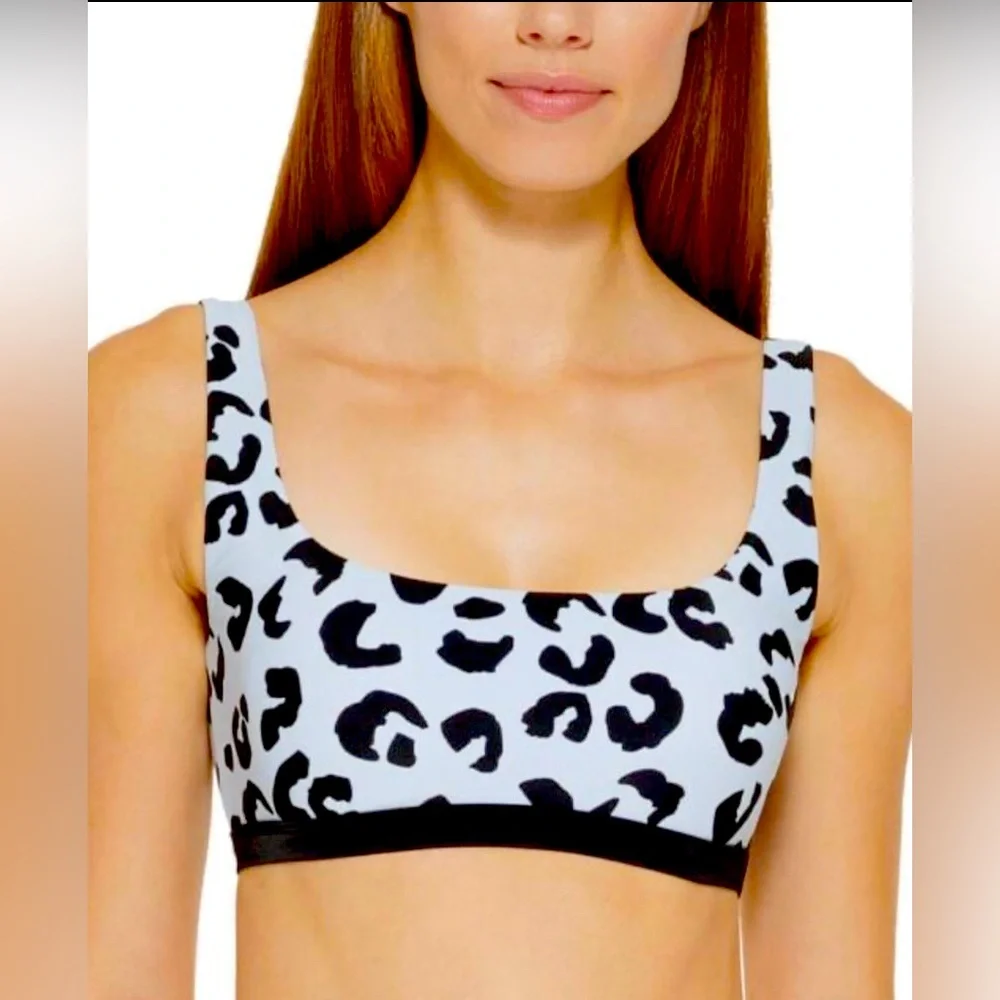 NWT DKNY Cheetah / Leopard Animal Print Hi Rise Bikini Size Top XL, Bottom Large - Picture 5 of 10